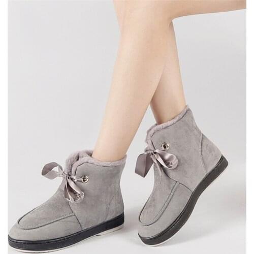 2021 New Winter Snow Boots Women High Quality Lace Up Thick Fur Warm Winter Boots Female Shoes Fashion Ankle Boots