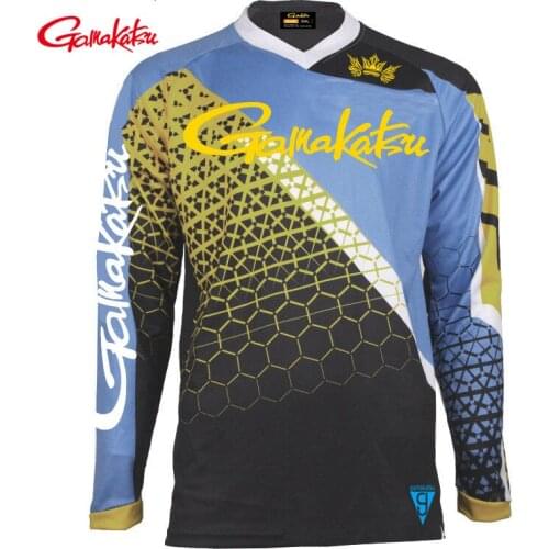 2021 Summer New Gamakatsu Long Sleeve Fishing Shirt Quick Dry Fishing Clothing Anti-UV Sunscreen Fishing Clothes po546