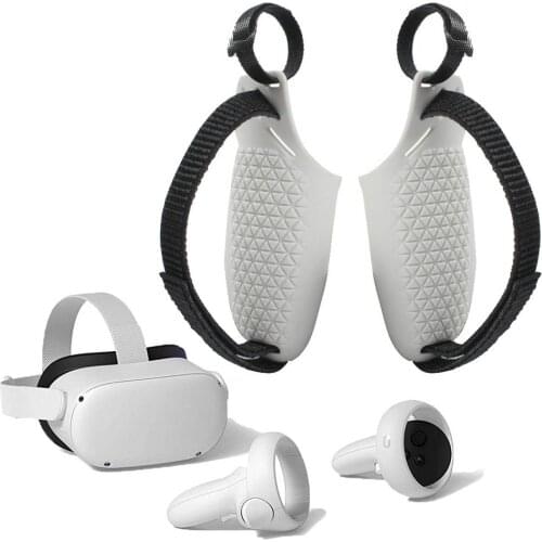 A Pair Touch Anti-throw Controller Grip Elastic Silicone Cover CaseAdjustable Length For Oculus Quest 2/Rift S Controllers