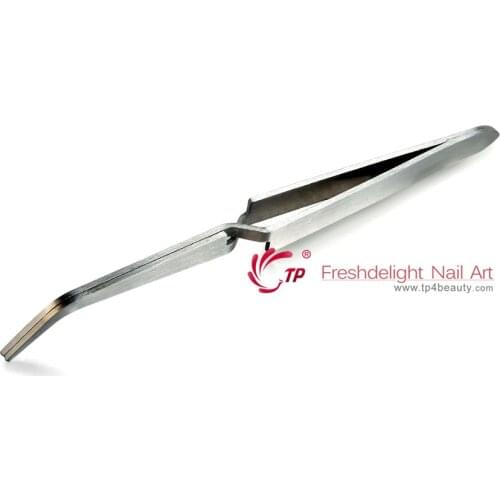 TP 1PC Stainless Steel Eyelashes Tweezers Professional For Lashes Extension Gold Decor Anti-static Eyelash Tweezer Makeup Tools