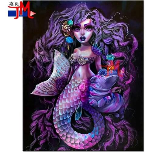 Full Square 5D Diy Diamond Painting Beautiful Mermaid Girl Diamond Embroidery Cross Stitch Diamond Puzzle Elf Amazing Artworks