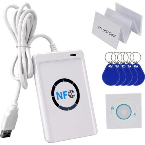 RFID Card Reader Writer RFID Copier Duplicator Programmer Clone Free Software USB 13.56MHz M1 Cards UID Writable Keyfobs ACR122U