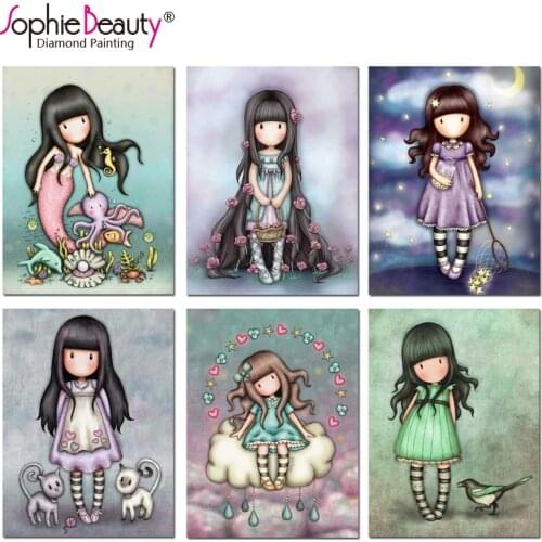 Sophie Beauty Full Square Round Diy Diamond Painting Cute Girl Angel Resin Handcraft Embroidery Needlework Mosaic Arts Kit