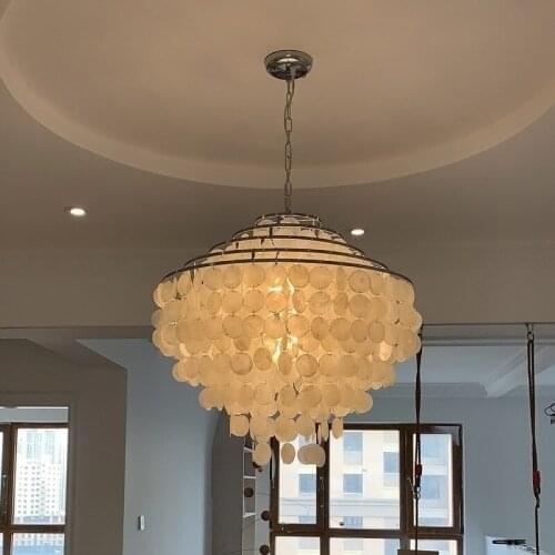 Modern loft 3 kinds style natural seashell pendant lamp lustres fixture E27 Lights Shell lamps for kitchen living room MJ1124