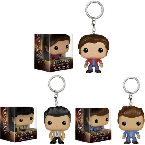 FUNKO POP Supernatural Character Dean & Castiel Sam KEYCHAIN Toy Figure Collection Pocket Pop Key Chain Toys with Retail Box