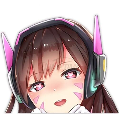 Classic Design Big Head Anime 13*13cm Girl Car Stickersand Decals Cover Scratches Bumper Window Laptop Bodywork Vinyl