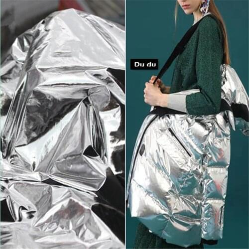 50*135cm Mirror Clothing Fabric Metal Bright Feather Fabric Inelastic Soft Cloth with soft nap Dust coat Design Feather DIY