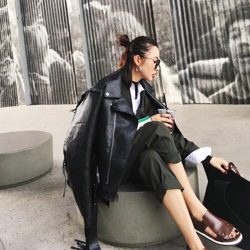 New 2020 Design Autumn PU Leather Jacket Female Faux Leather Coat Short Black Zipper Motorcycle Jacket Outwear LX1235