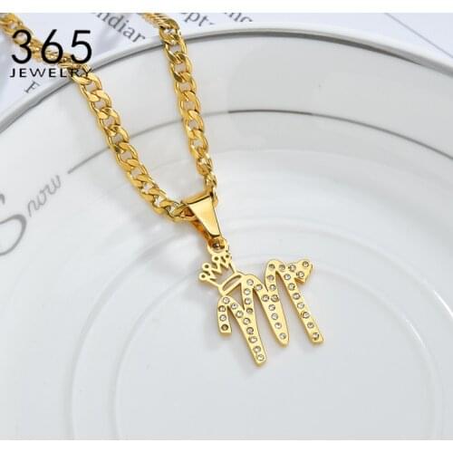 Personalized Name Gold Necklace Zircon Heart Chain Stainless Steel Customized Necklaces for Women Girl 2020 New Jewelry Gift