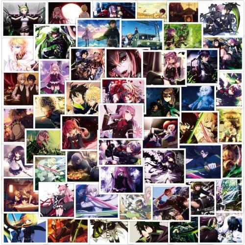 10/52PCS Cartoon Anime Seraph of The End Stickers For Notebook Hand Account Suitcase Decoration Skateboard Sticker Graffiti Toy