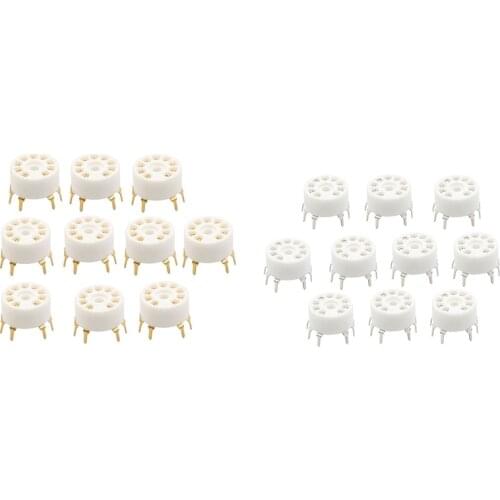 10PCS PCB 9Pin Ceramic B9A Vacuum Tube Socket Audio HIFI DIY Amps for 12AX7 12AU7 12AT7 ECC81 ECC82 ECC83