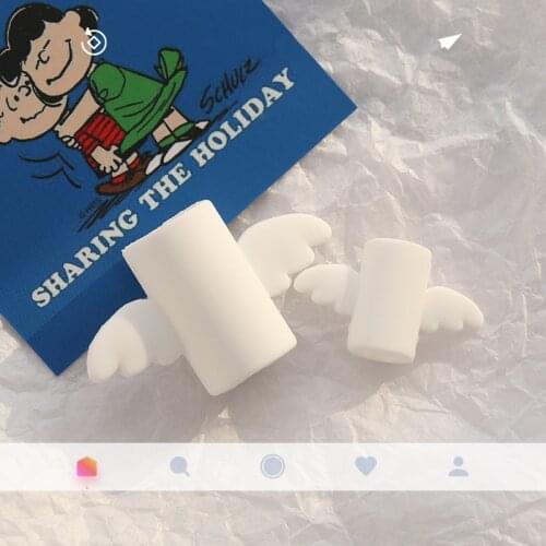 2Pcs Cute Angel Wing Cable Protector Earphone USB Cable Winder Wire Organizer Holder Clip Wrap Desk Set Stationary for iphone