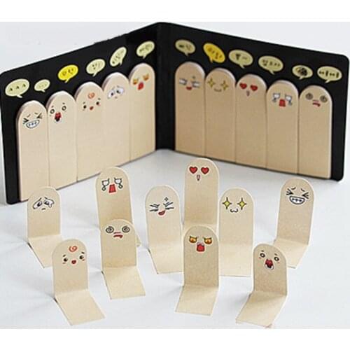 200 Pages Cute Expression Memo Pads Kawaii Finger Sticky Notes For Scrapbook Bookmark Tab Flags Decor Stickers Office Stationery