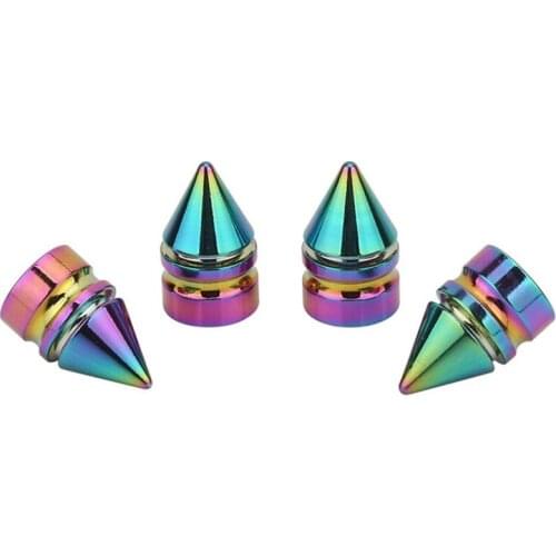 4pcs/Set Car Wheel Tire Valve Caps Car Accessories Theft Proof Car Mote Bike Tire Valve Caps Dazzling Colorful Valve Caps