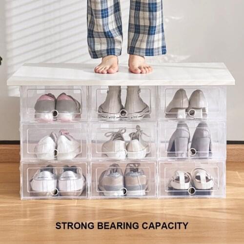 Shoe Rack Organizer Shelves Box Foldable Drawer Shoe Cabinets Rack with Flipping Clear Door Shoe Cupboards Furniture