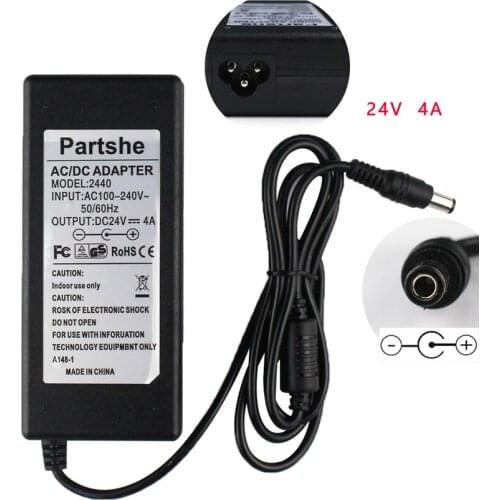 24V 4A 6.0*3.0mm AC/DC Adapter For Zebra ZD410 ZD420 ZD500 ZD510 ZD620 HC100 P110i P110m P120i ZXP1 ZXP3 Thermal Label Printer