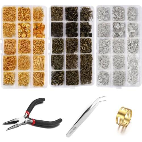 Alloy Accessories Jewelry Making Tools Jewelry Findings Set Open Jump Rings Lobster Clasp For DIY Jewelry Making Supplies Kits