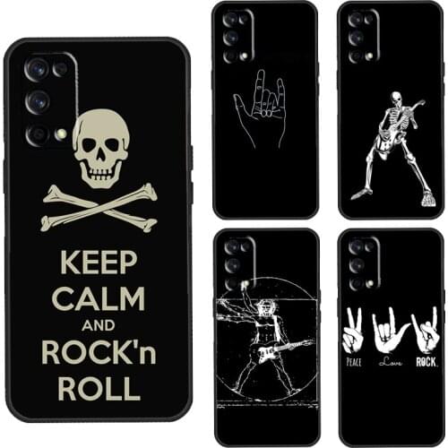 Rock Roll Skull Case For OnePlus 8T 7T Nord 7 8 9 Pro Cover For Realme 8 7 6 Pro Q3 C3 C11 C15 C21 GT Neo