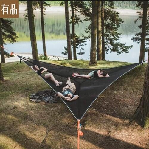 Xiaomi New MULTI-PERSON HAMMOCK-3 POINT DESIGN Portable Hammock Multi-functional Triangle Aerial Mat Convenient Camping Sleep
