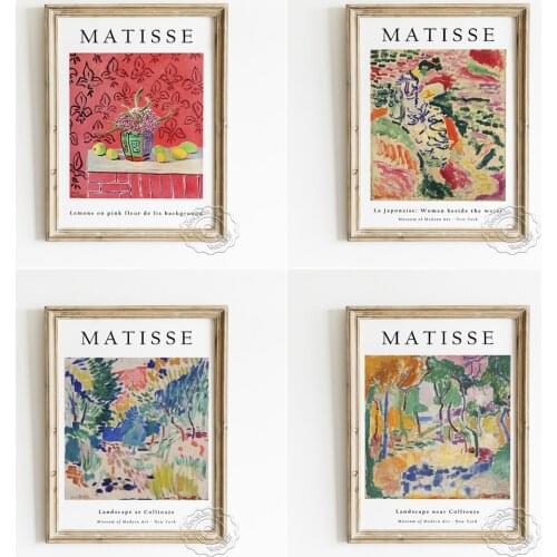 Henri Matisse Exhibition Museum Poster, La Japonaise Art Prints, Landscape Near Collioure Canvas Painting, Abstract Home Decor