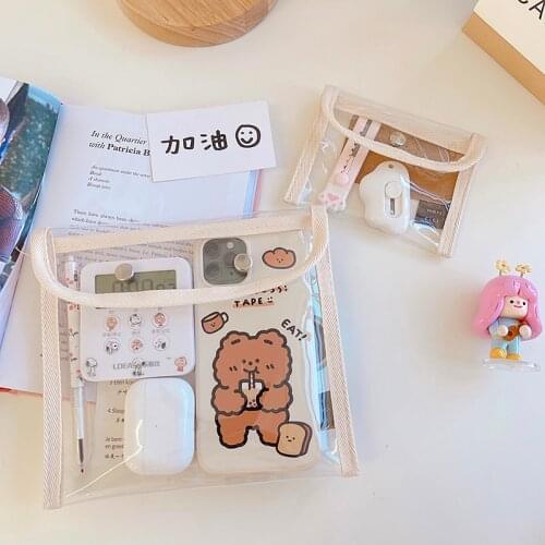 Creative Bears Transparent Girls Coin Purse Children PVC Purse Women Mini Lipstick Wallet Flamingos Key Card Bag