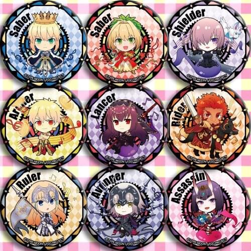 Brdwn Fate Grand Order Saber Shielder Archer Lancer Rider Ruler Avenger Assassin Caster Berserker Cosplay Badge #AB