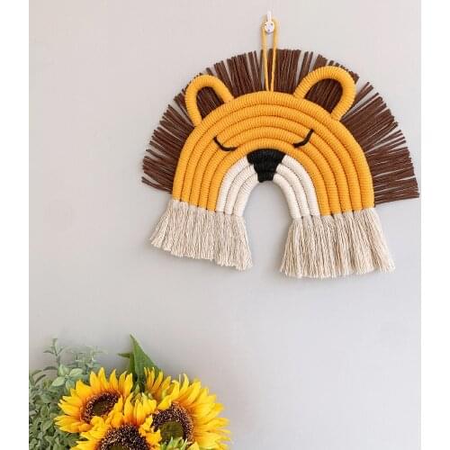 Kawaii Baby Room Decoration Cute Lion Wall Hanging Bedroom Decor Ornaments Handmade Crafts Nursury Children Kids Room Decor Gift