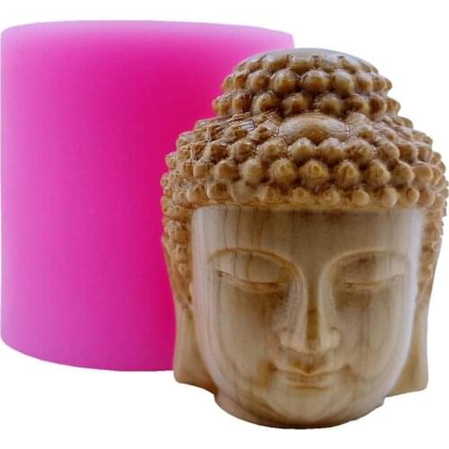 Mini Buddha Head Soap Candle Silicone Mold Candle Wax Molds Decorating Gypsum Resin Epoxy Crafts Silicone Mould