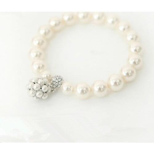 Fashion New Brand Crystal Adjustable Strench Bracelets pulseras Charm Imitation Pearl Beads Bracelets For Women Jewelry