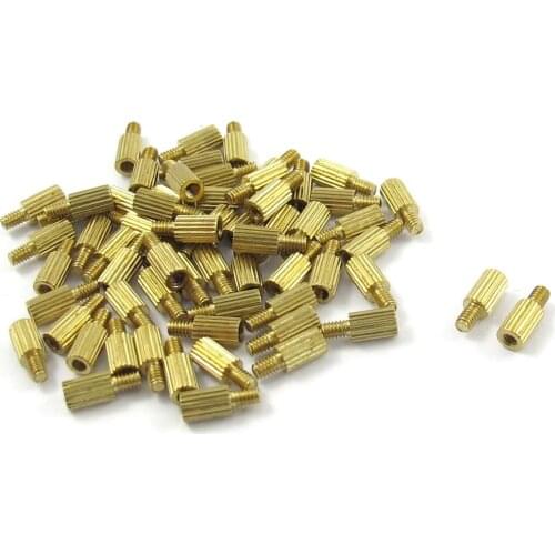 NFLC 50 Pcs Male to Female Thread Brass Pillars Standoff Spacer M2x5mmx8mm