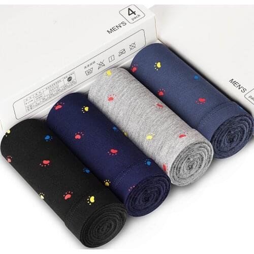 4Pcs/lot Brand Boxer Mens Underwear Cotton Man Big Short Colorful Breathable Solid Flexible Shorts Boxer Pure Color Underpants