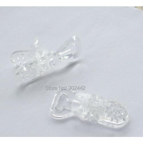 New Arrival !!! 500 PCS/Lot 10MM Transparent Plastic Clips for Baby Pacifier Holder Certificated by SGS