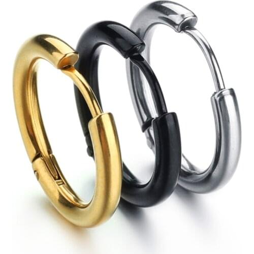 3 Pcs/Set Trendy Small Hoop Earrings Women Girl Boy Black Silvery Gold Round Circle Earring Anti-allergy Brinco Accessories Gift