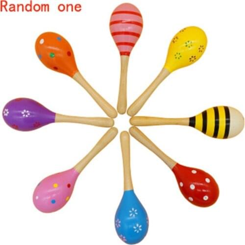 About 11cm Montessori Educational Wooden toy Rattles Musical Instrument Wooden Sensory Mathematics Jigsaw Toy Development Toys