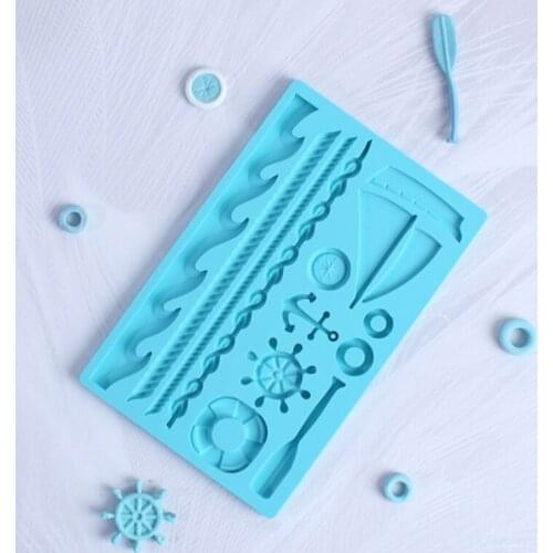 Ocean Paddle Sail Anchor Mold Fondant Cakes Decor Tools Silicone Molds Sugarcraft Chocolate Baking Tools For Cakes Gumpaste Form