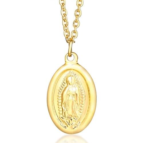 Virgin Mary Necklace Women Pendant Virgen De Gold Color Our Lady Of Guadalupe Catholic Gift