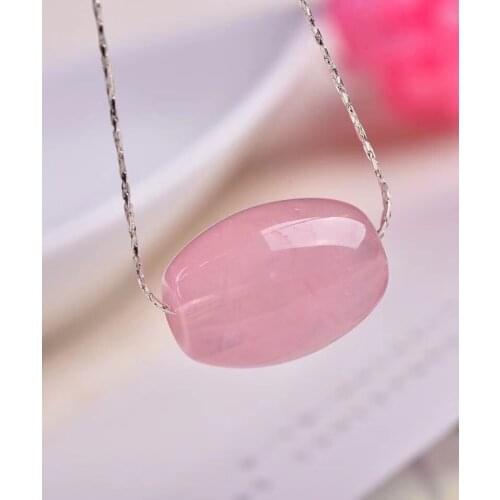 Genuine Natural Rose Quartz Women Men Star Light Necklace Pendant Barrel 20x14mm From Mozambique Love Gift Crystal Pendant AAAAA