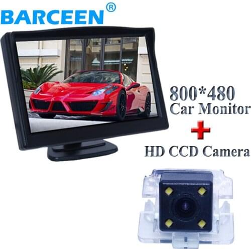 Black shell car parking set include placement In-Dash 5" car monitor+car rear camera 4 led for Mitsubishi Outlander