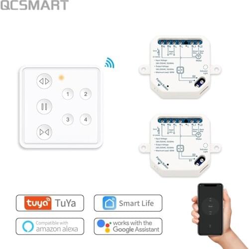 Tuya Smart Life RF WiFi Curtain Blinds Switch Relay Module 4 Channel Remote App Timer Control Google Home Alexa Automation DIY