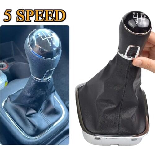 For VW Volkswagen Polo 6C 2015 2016 2017 2018 Car 5 Speed Car Gear Stick Level Shift Knob With Leather Boot