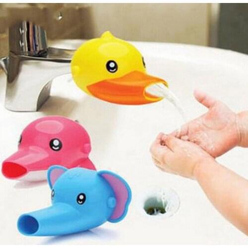 Silicone Baby Tubs cartoon kids Faucet Extender children Hand Washing extender Bathroom Sink Rubber Water Reach Faucet sink