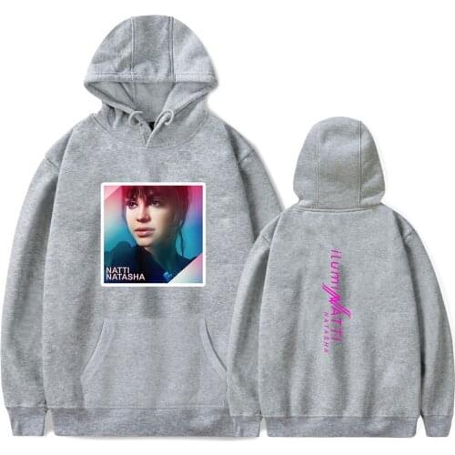 Natti Natasha Cotton Polyester Hoodie Sweatshirt Hip Hop Hoodie Hoodies Sweatshirt Wtreetwear Loose Print Oversized Tops