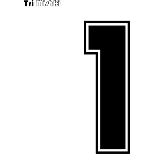 Tri Mishki HZX1182-1# racing number 1 helmet decals car sticker funny Vinyl Decals Motorcycle Accessories Stickers