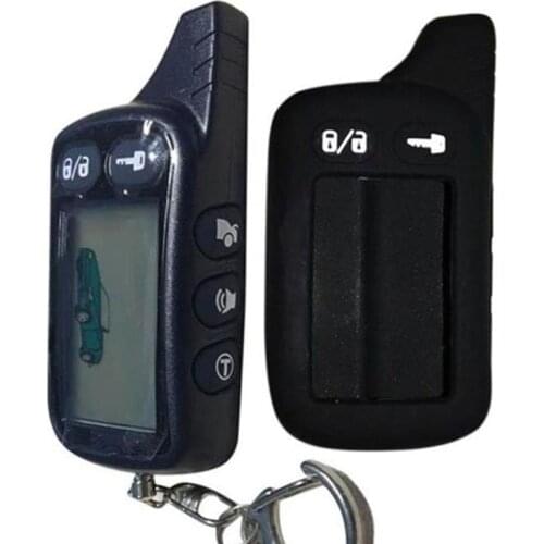 TZ9010 LCD Remote Controller Keychain,TZ-9010 + Silicone Key Body Case for Vehicle Security 2-Way Car Alarm Tomahawk TZ 9010