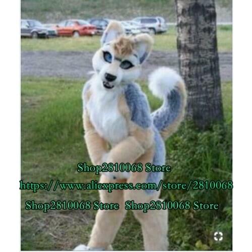 High quality furry husky dog fox wolf mascot costume adult cartoon character cosplay makeup unisex birthday party 1053