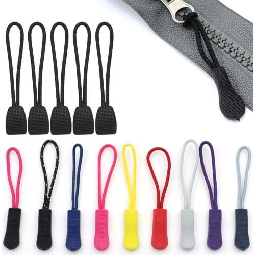 10Pcs/Set Zipper Pull Puller End Fit Rope Tag Fixer Zip Cord Tab Replacement Clip Broken Buckle Travel Bag Home DIY Accessories