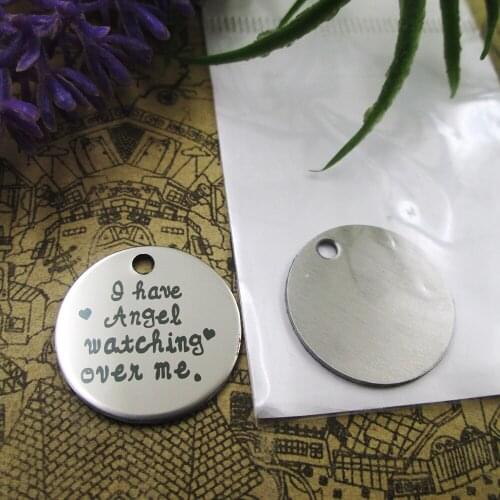 10pcs--"I HAVE ANGEL WATCHING OVER ME"stainless steel charms 5 styles for choosing DIY Charms for necklace bracelets