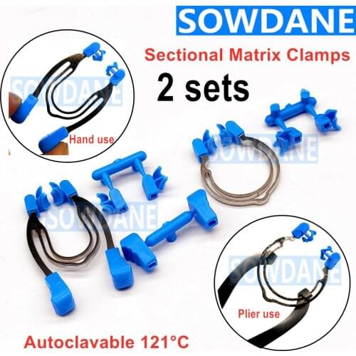 2 Sets Dental Sectional Contoured Matrix Clip Matrice Clamp Dental Forming Sheet Clip Wedge Ring Distractor
