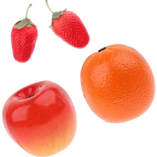 3pcs Fruit Shakers Musical Maraca Rattles for Kids-, Orange, Strawberry