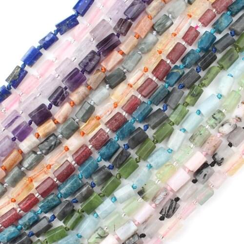 8x11mm New Generation of Natural Cylindrical Lapis Lazuli Stone Beads for jewellery Making DIY Bracelet for Women 7.5 inch16pcs